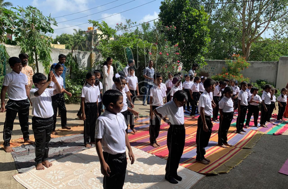 Distribution of Yoga Uniforms to Students